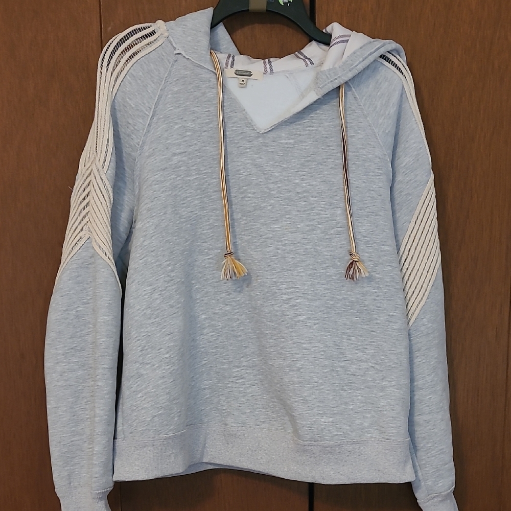 Gimmick Gray Hooded Sweatshirt With Sleeve Accents Sz M